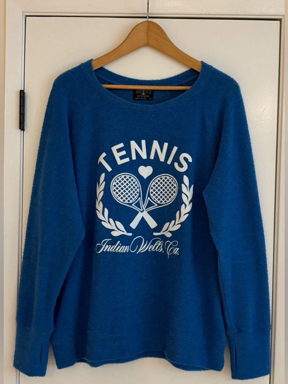 Royal Blue ‘Tennis Indian Wells, CA' Soft & Cozy Rayon Sweatshirt